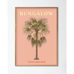 Indrammet - Den lyserøde palmeplakat Bungalow Tisvildeleje 🌴 