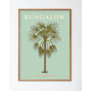 
                
                    Hent billedet ind I galleri viser, Indrammet - Den mintgrønne palmeplakat Bungalow Tisvildeleje 🌴 
                
            