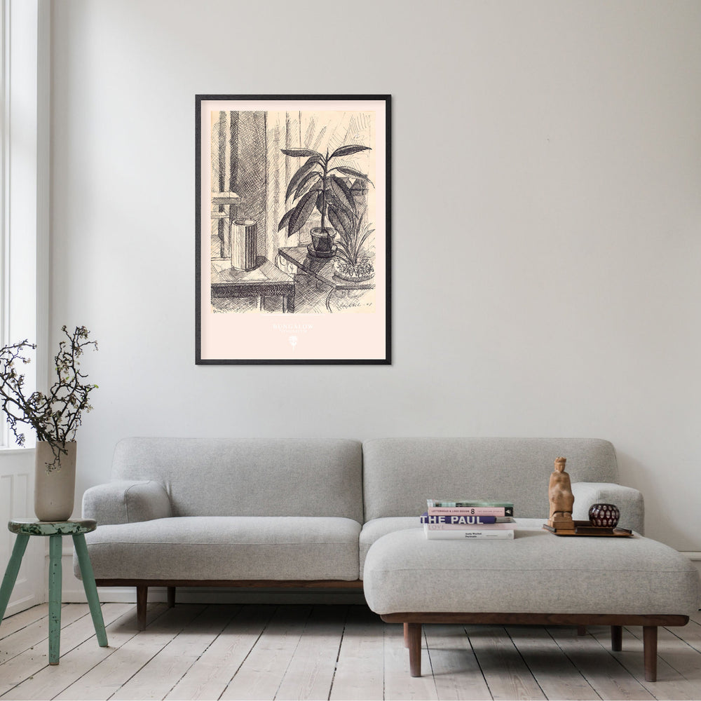 Indrammet "Living Room Copenhagen 1948" Bungalow Tisvildeleje 🌴 