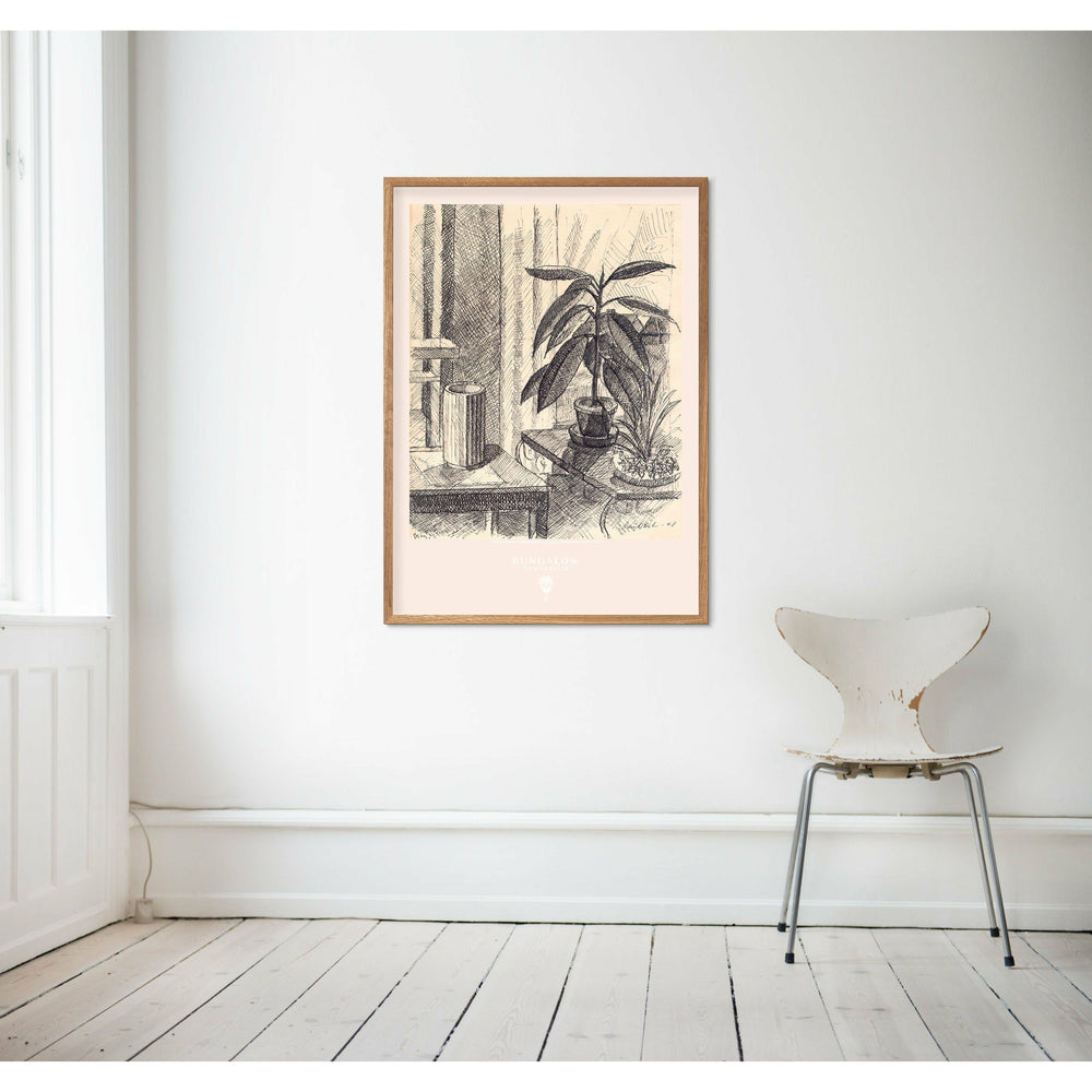 
                
                    Hent billedet ind I galleri viser, Indrammet &amp;quot;Living Room Copenhagen 1948&amp;quot; Bungalow Tisvildeleje 🌴 30x40cm natur 
                
            